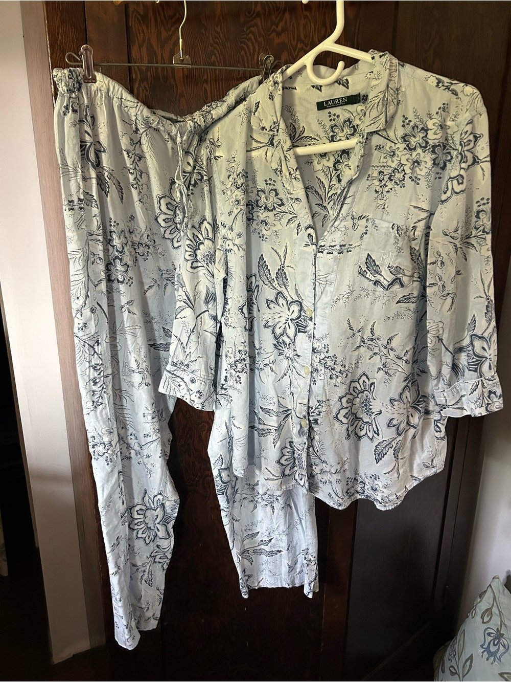 Lauren Ralph Lauren Blue Floral Pajama Set